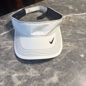 Nike Dri-Fit Visor Adult Embroidered White Hat Cap Adjustable One Size Fits Most